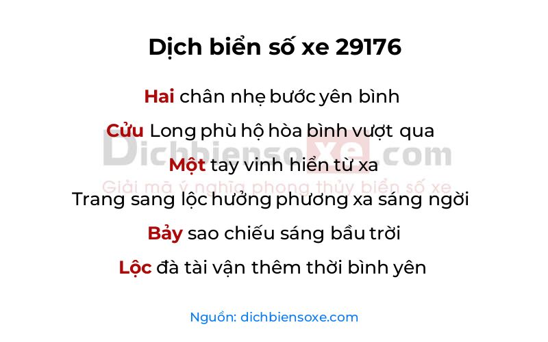 Dịch thơ biển số 29176