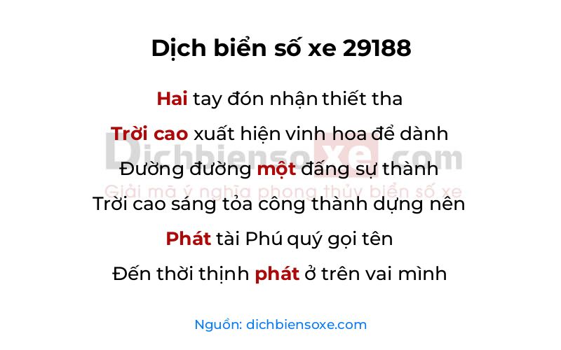 Dịch thơ biển số 29188