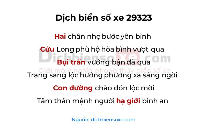 Dịch thơ biển số 29323
