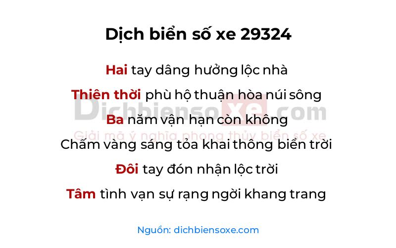 Dịch thơ biển số 29324