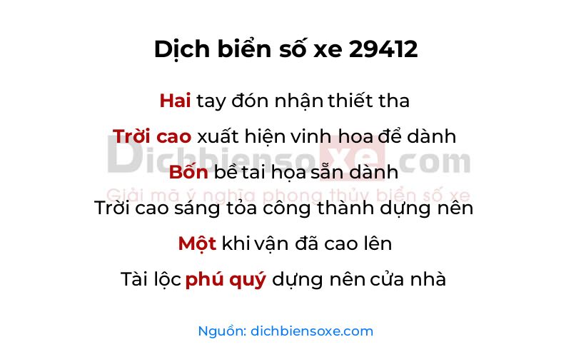 Dịch thơ biển số 29412