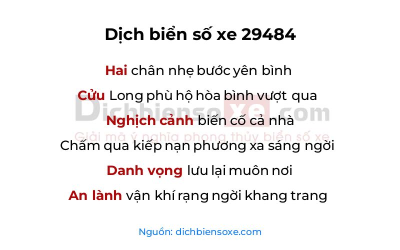 Dịch thơ biển số 29484