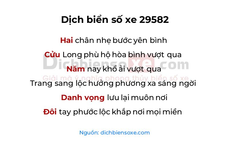 Dịch thơ biển số 29582