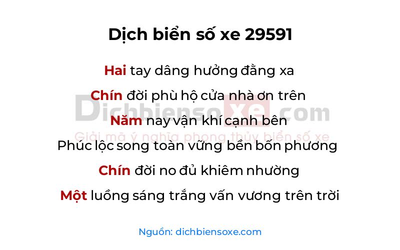 Dịch thơ biển số 29591