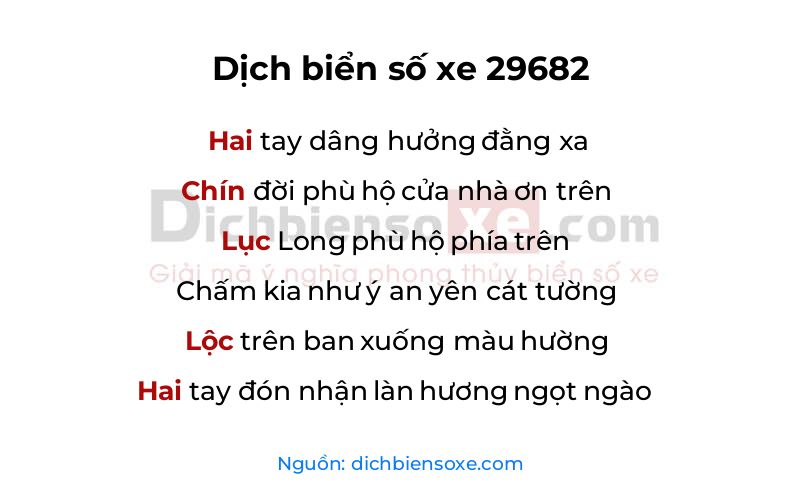 Dịch thơ biển số 29682