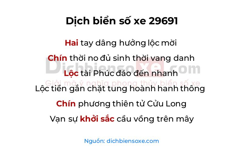 Dịch thơ biển số 29691