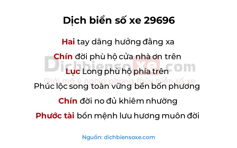 Dịch thơ biển số 29696