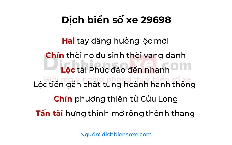 Dịch thơ biển số 29698