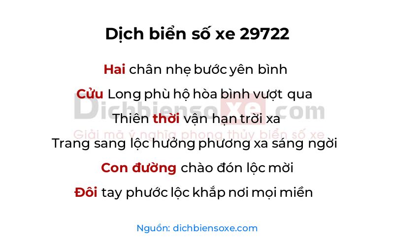 Dịch thơ biển số 29722