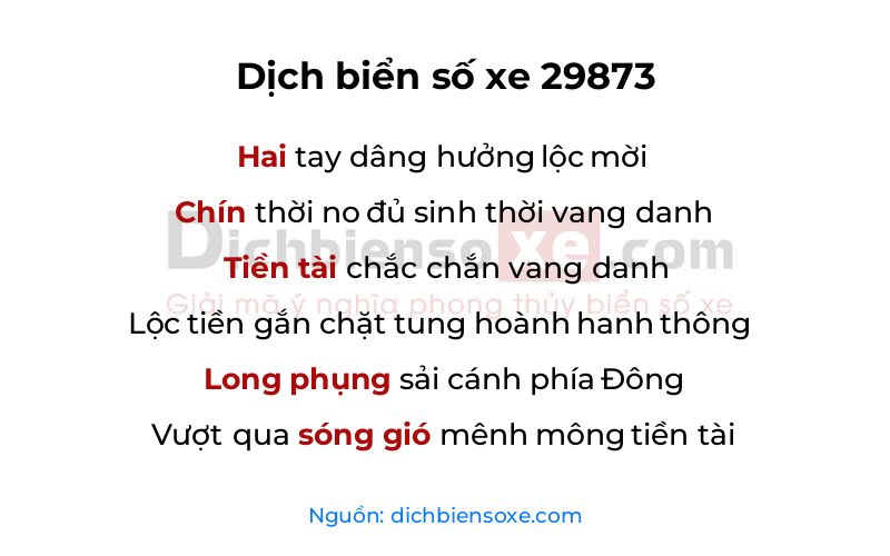 Dịch thơ biển số 29873