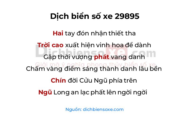 Dịch thơ biển số 29895