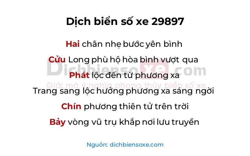 Dịch thơ biển số 29897