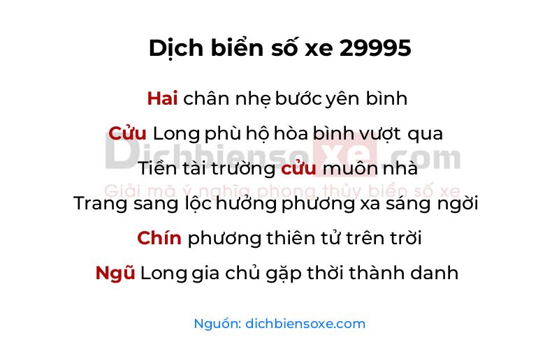 Dịch thơ biển số 29995
