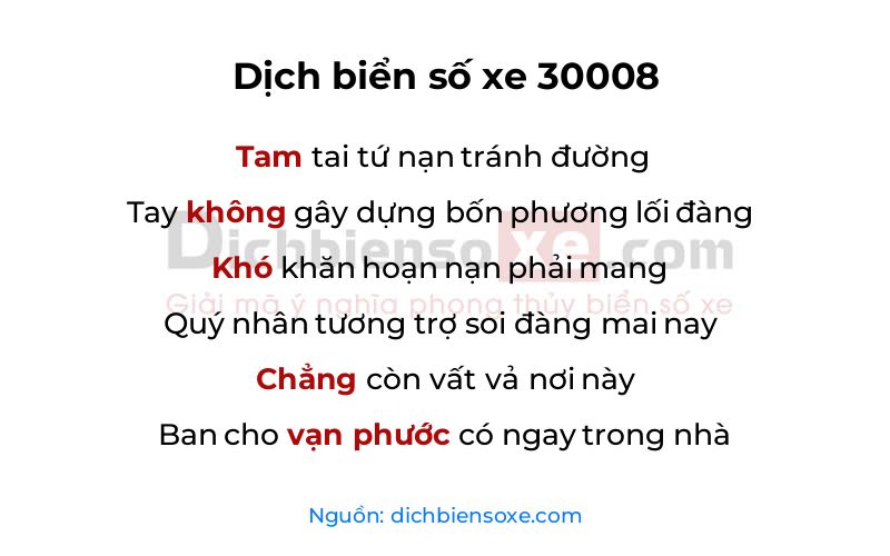 Dịch thơ biển số 30008