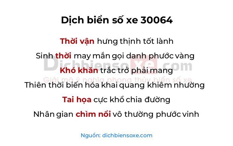Dịch thơ biển số 30064