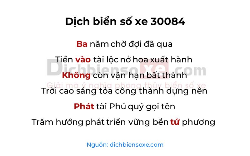 Dịch thơ biển số 30084