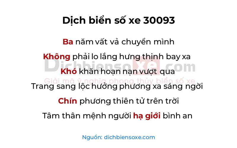 Dịch thơ biển số 30093
