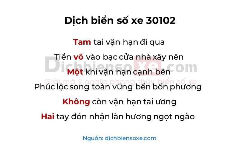 Dịch thơ biển số 30102