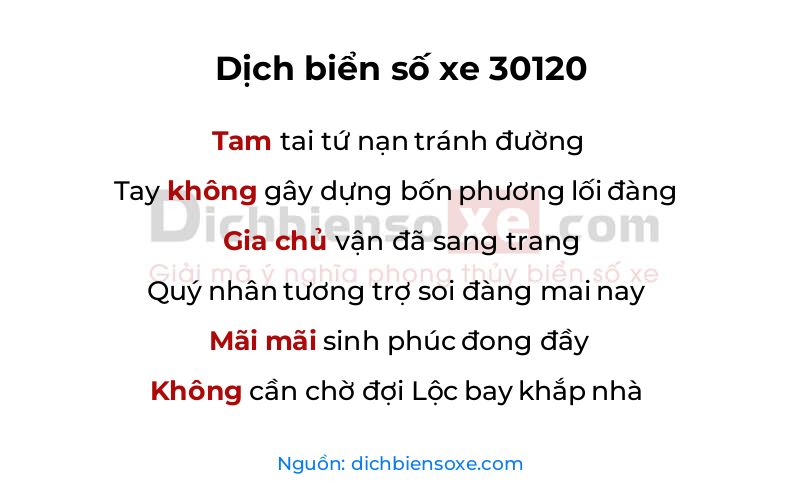 Dịch thơ biển số 30120