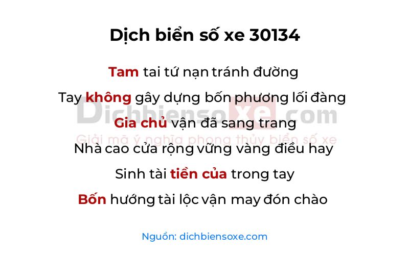 Dịch thơ biển số 30134