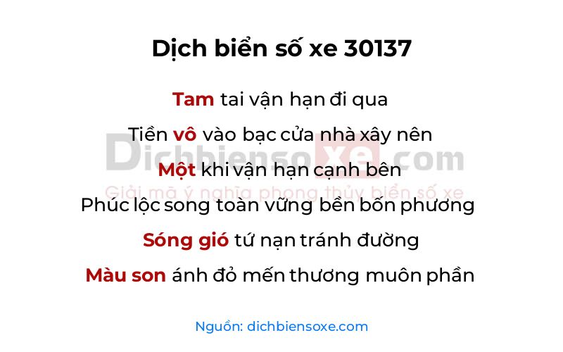 Dịch thơ biển số 30137