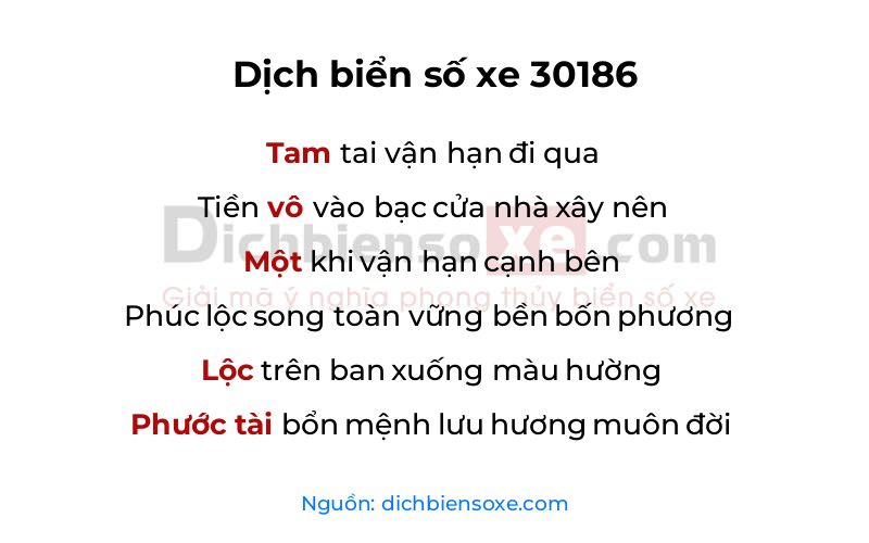 Dịch thơ biển số 30186