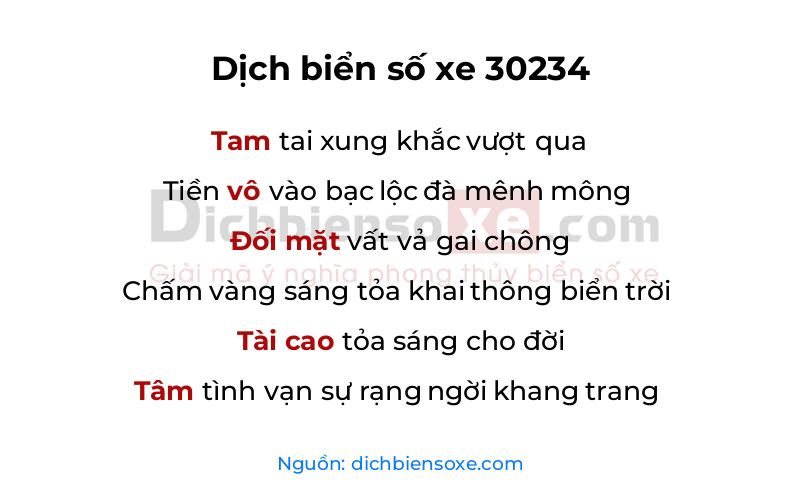 Dịch thơ biển số 30234