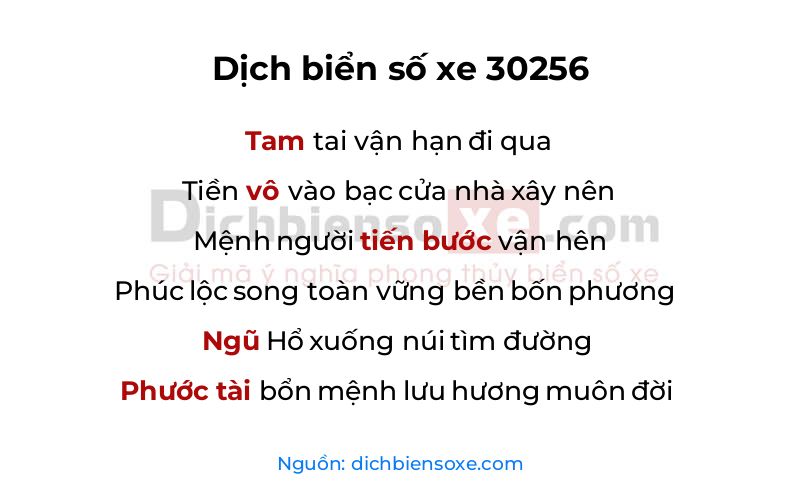 Dịch thơ biển số 30256