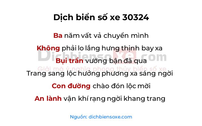 Dịch thơ biển số 30324