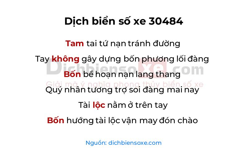 Dịch thơ biển số 30484
