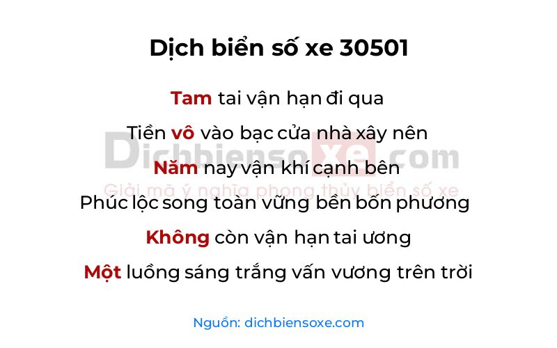 Dịch thơ biển số 30501