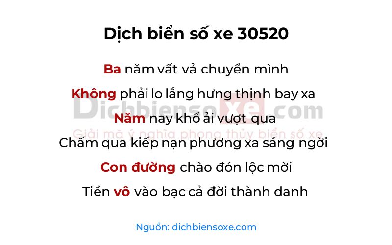Dịch thơ biển số 30520