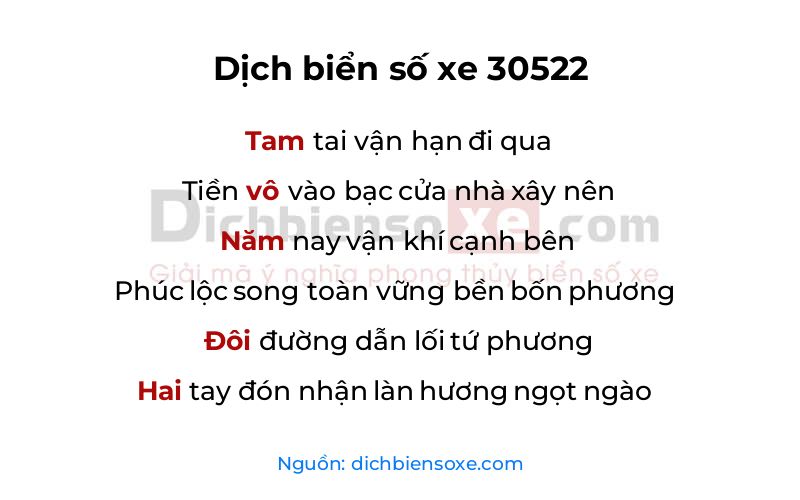Dịch thơ biển số 30522