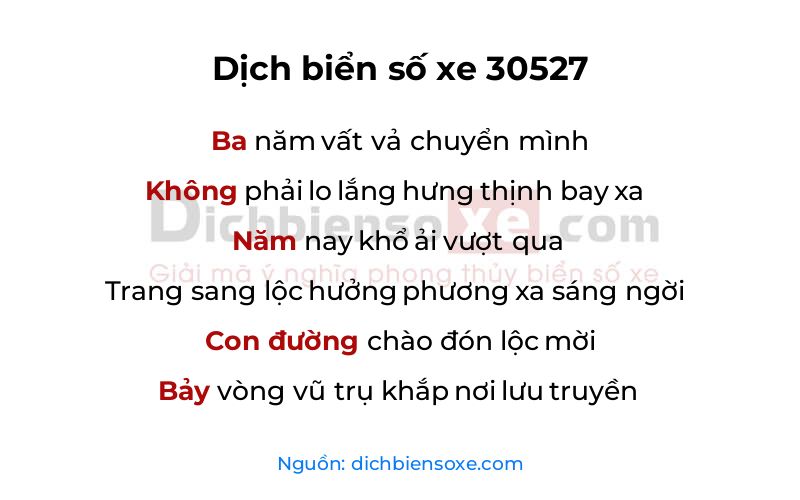 Dịch thơ biển số 30527