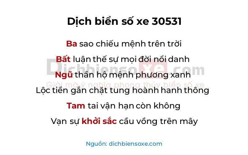 Dịch thơ biển số 30531