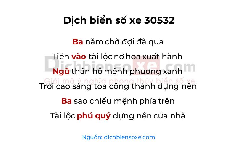 Dịch thơ biển số 30532