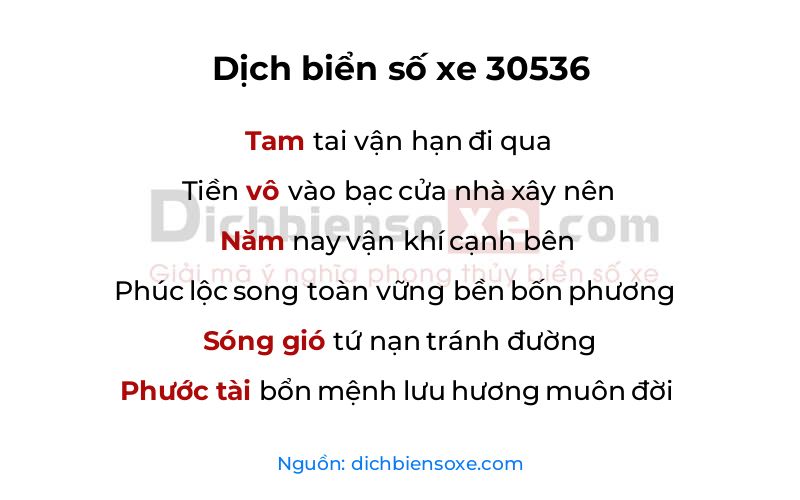 Dịch thơ biển số 30536