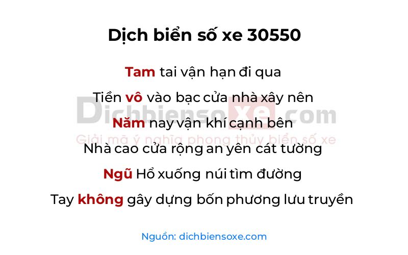 Dịch thơ biển số 30550