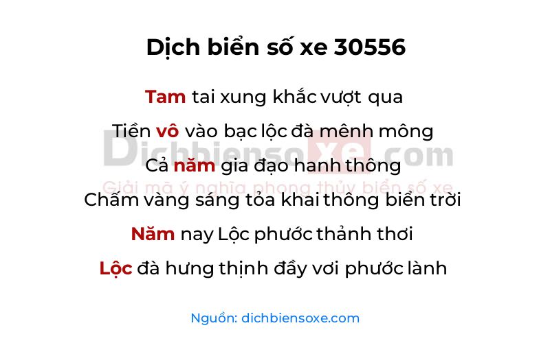 Dịch thơ biển số 30556