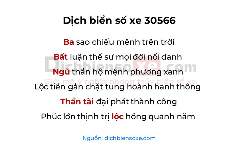 Dịch thơ biển số 30566