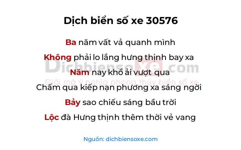 Dịch thơ biển số 30576
