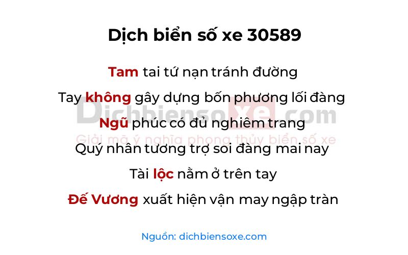 Dịch thơ biển số 30589