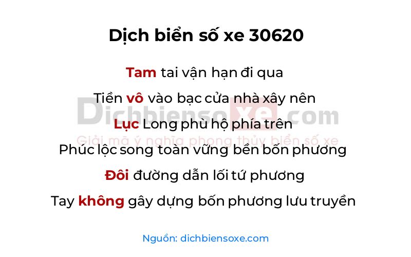Dịch thơ biển số 30620