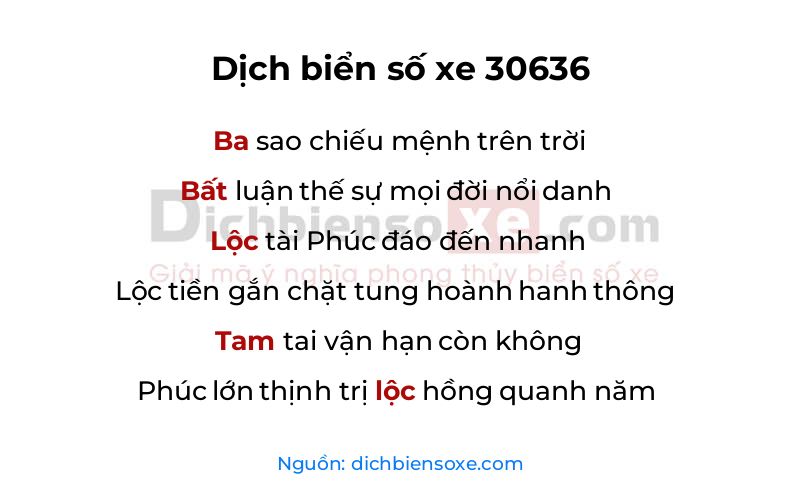 Dịch thơ biển số 30636