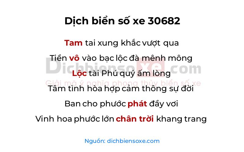 Dịch thơ biển số 30682