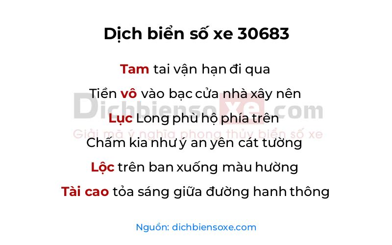 Dịch thơ biển số 30683
