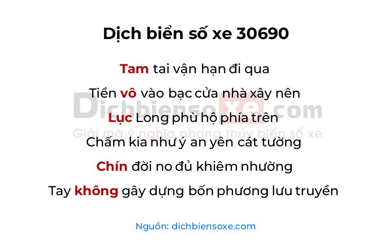 Dịch thơ biển số 30690