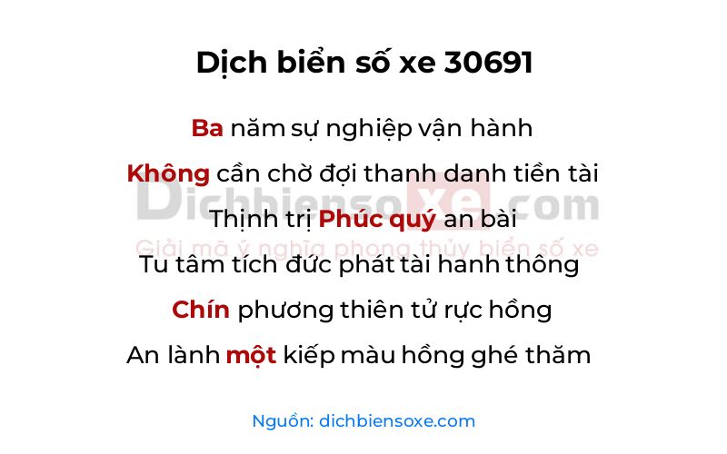 Dịch thơ biển số 30691