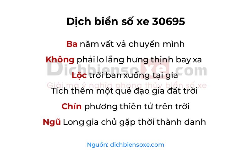 Dịch thơ biển số 30695