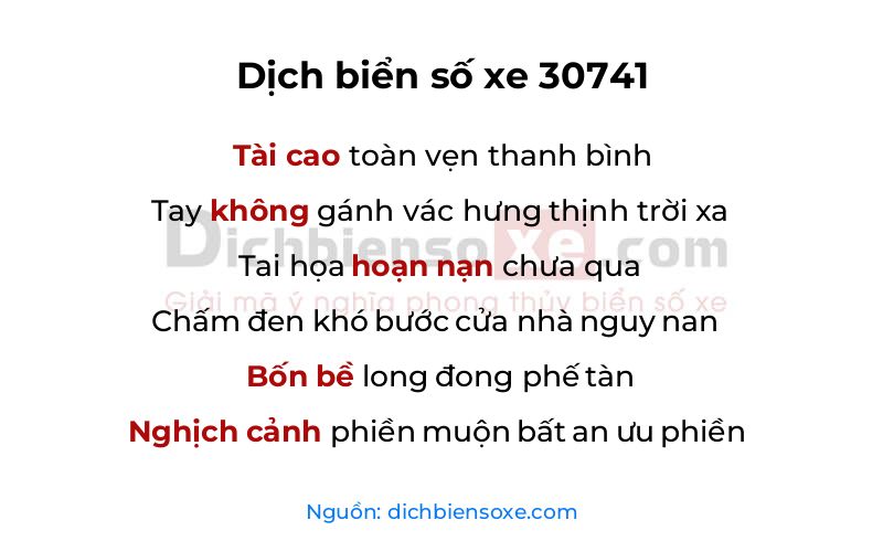 Dịch thơ biển số 30741